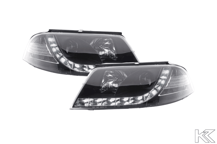 Volkswagen Passat (B5 / 3BG) Black LED Headlights with Daytime Running Lights (2000 - 2005)
