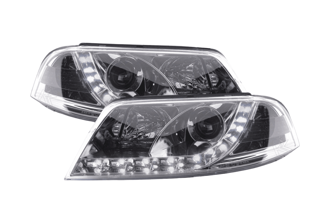 Volkswagen Passat (B5 / 3BG) Chrome LED Headlights with Daytime Running Lights (2000 - 2005)