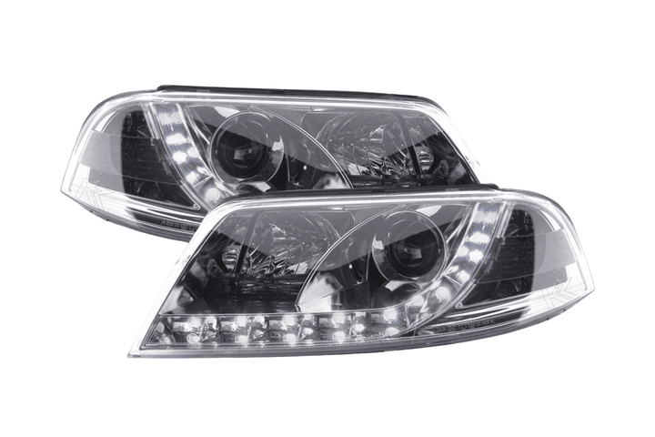 Volkswagen Passat (B5 / 3BG) Chrome LED Headlights with Daytime Running Lights (2000 - 2005)