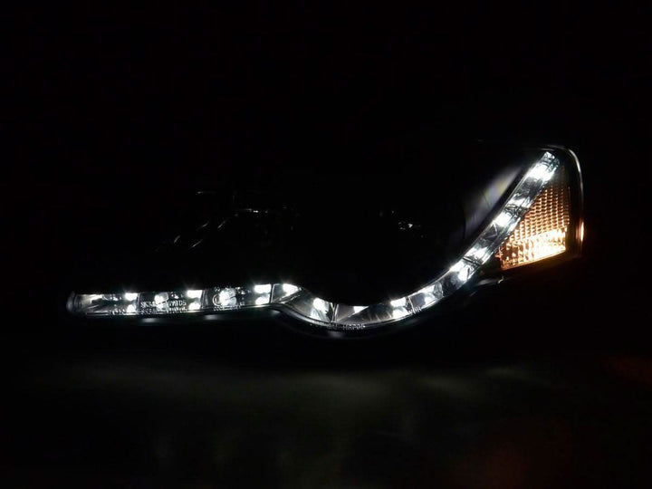 Volkswagen Passat (B6 / 3C) Black LED Headlights with Daytime Running Lights (2005 - 2010)