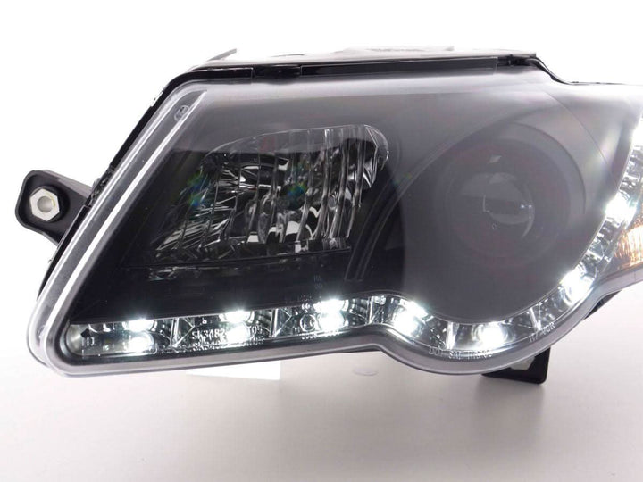 Volkswagen Passat (B6 / 3C) Black LED Headlights with Daytime Running Lights (2005 - 2010)