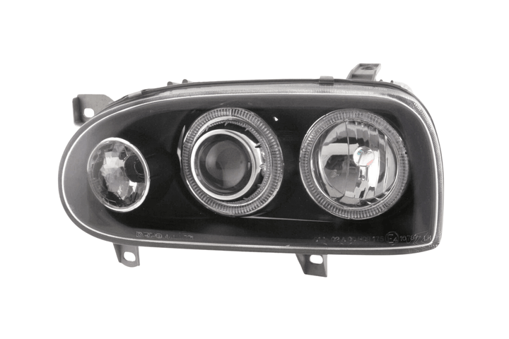 VW Golf 3 type 1HXO, 1 EXO Black Angel Eye Headlights (1991-1997)