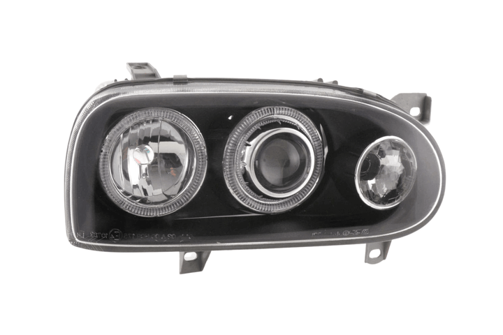 VW Golf 3 type 1HXO, 1 EXO Black Angel Eye Headlights (1991-1997)