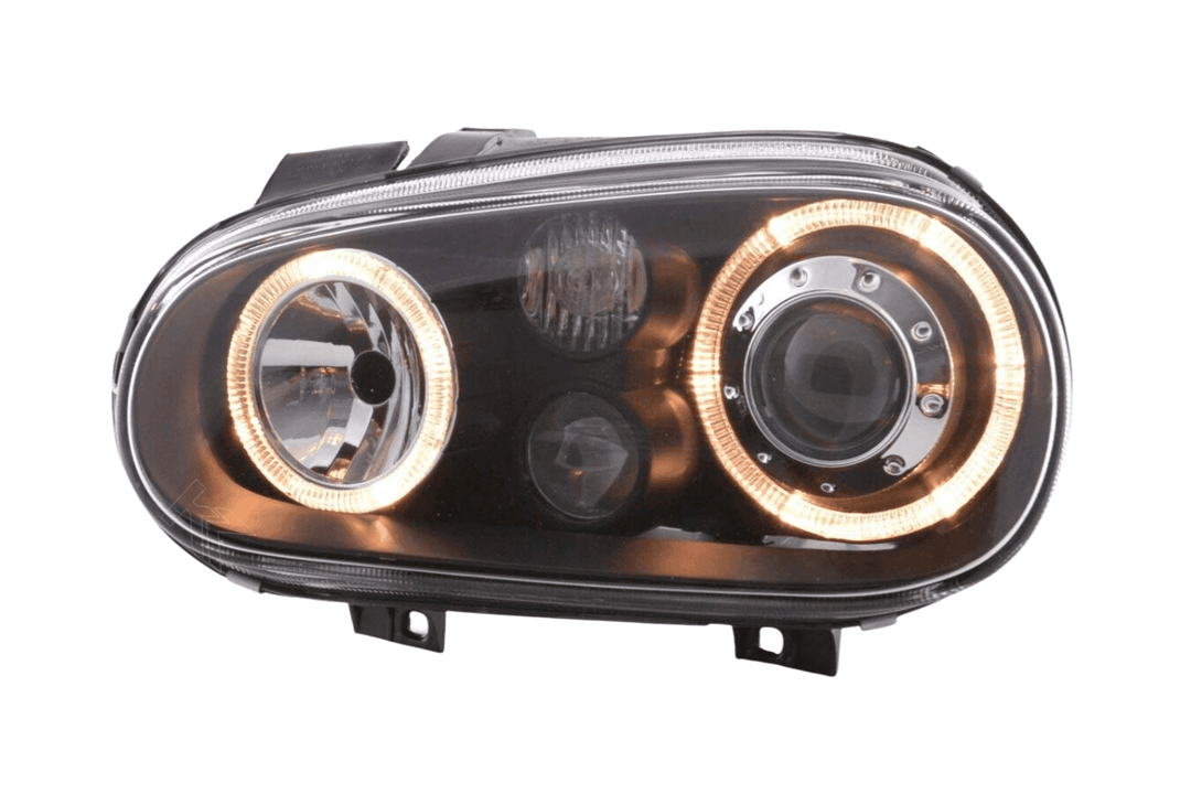 VW Golf 4 (1J) OE+ Black Angel Eyes Headlights- (1998-2003)