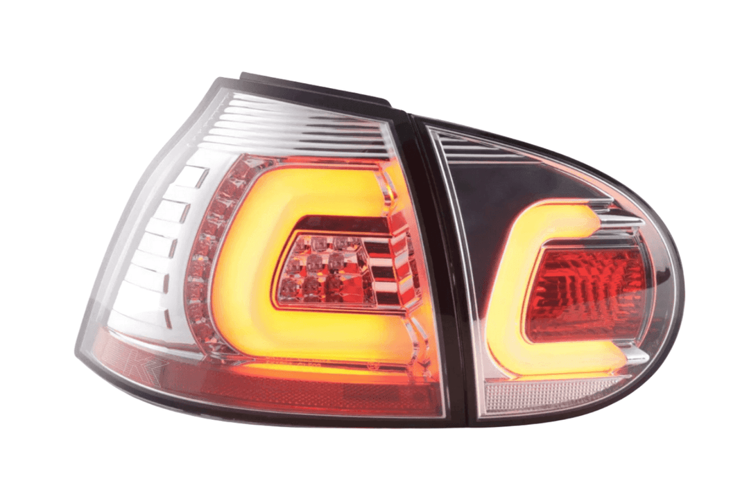 VW Golf 5 Mk5 Chrome Clear LED Tail Lights (2003-2008)