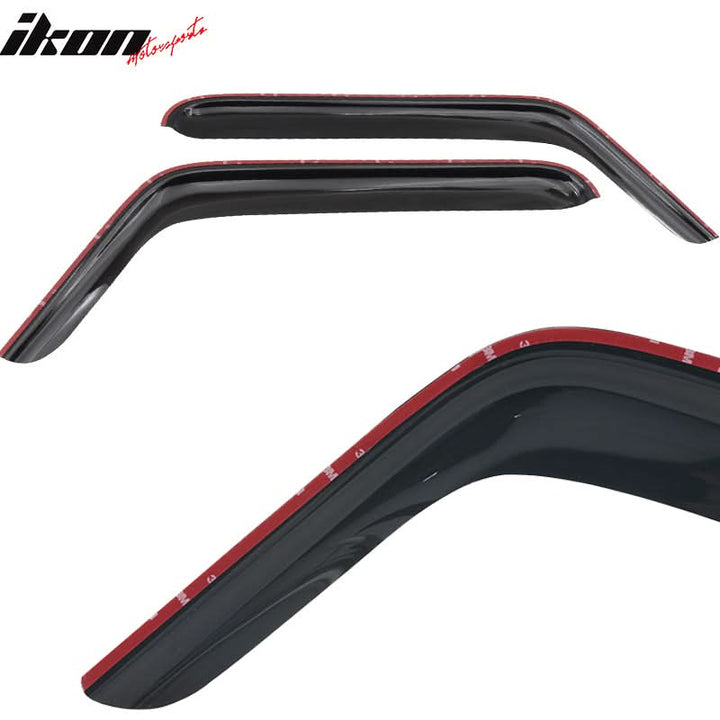 2007-2018 Jeep Wrangler Slim Style Smoke Tinted Visor Windows Acrylic