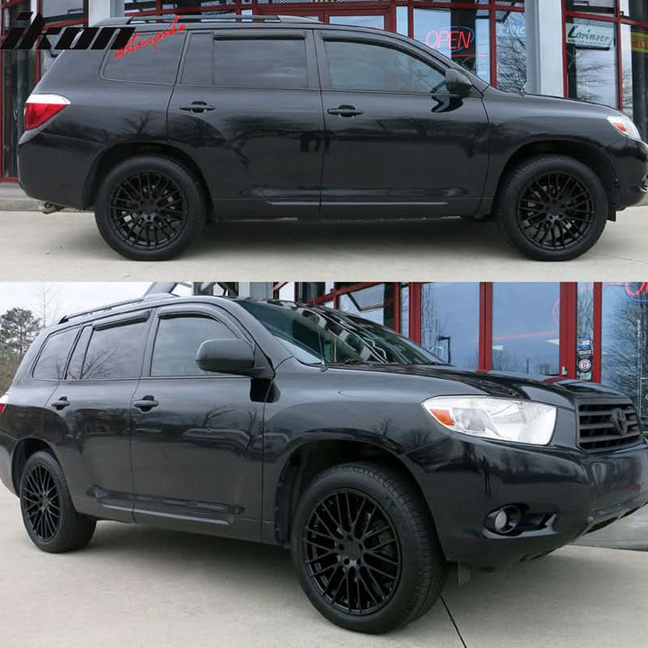 2008-2013 Toyota Highlander Acrylic 4PC Window Visors Tape On Guard