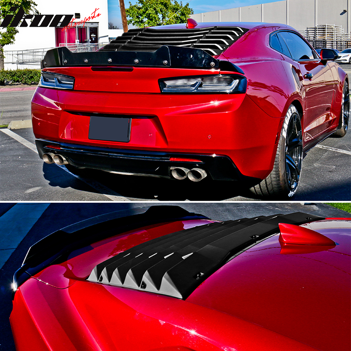 2016-2024 Chevy Camaro IKON Rear Window Louvers Cover Sun Shade ABS
