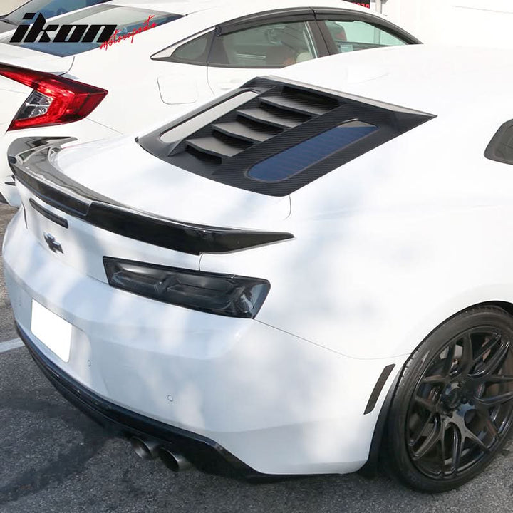 2016-2024 Chevy Camaro Carbon Fiber Print Rear Window Louver ABS