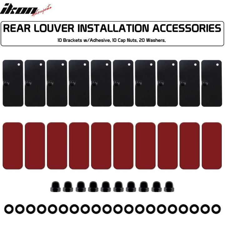 2015-2023Â Ford Mustang IKON Black Rear Window Louver Cover ABS